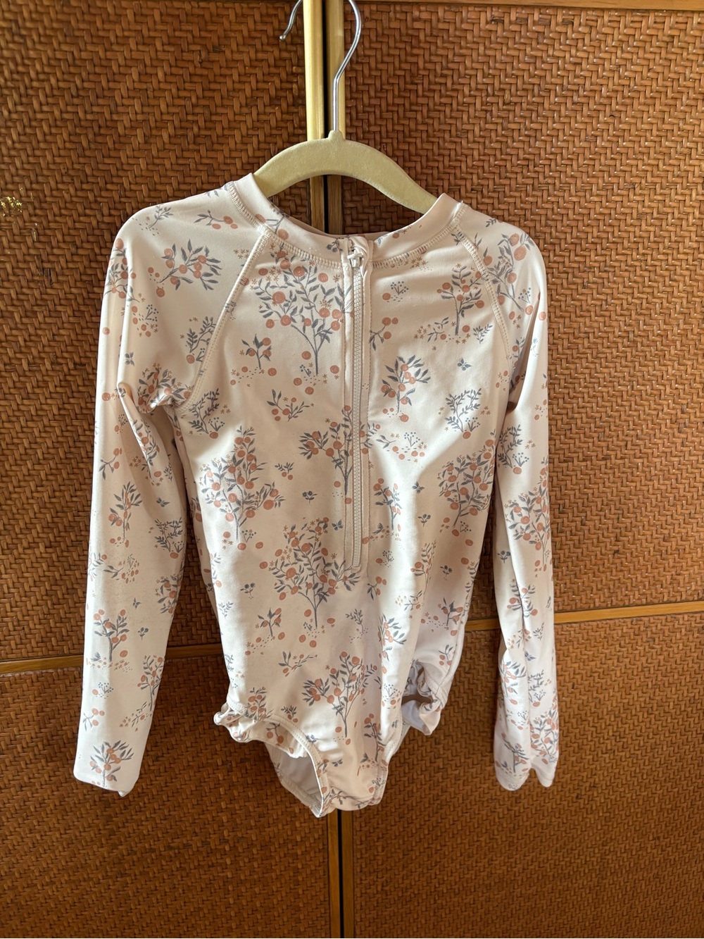 Rylee + Cru Long-Sleeve Floral One-Piece Swimsuit